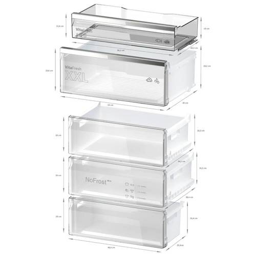 מקרר מקפיא תחתון 440 ליטר Bosch KGN49LBCF זכוכית שחורה