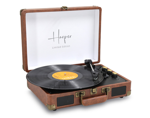 פטיפון 5.4 BT + רדיו מזוודה רמקולים 10W מובנים HARPER HENDRIX