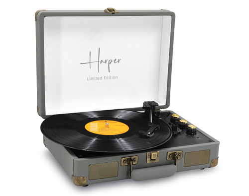 פטיפון 5.4 BT + רדיו מזוודה רמקולים 10W מובנים HARPER HENDRIX