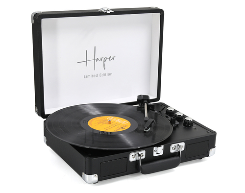 פטיפון 5.4 BT + רדיו מזוודה רמקולים 10W מובנים HARPER HENDRIX
