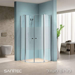 מקלחון פינתי לורנס מעוגל פרופיל ניקל 75*77.5
