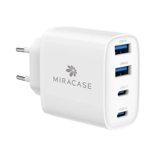 מטען קיר 40W + כבל USB-C דגם MWC40W מבית Miracase מירקס 4 יציאות 