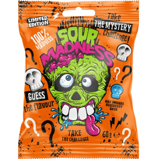SOUR MADNESS CRUSH - סוכריות קשות חמוצות במיוחד בטעמי פירות 60 גרם (כשר)