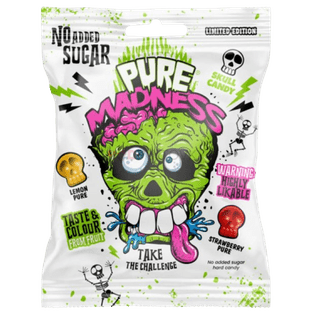 SOUR MADNESS CRUSH - סוכריות קשות חמוצות במיוחד בטעמי לימון ותות ללא תוספת סוכר 60 גרם (כשר)