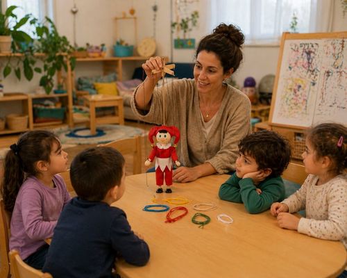 מריונטה בובת חוטים ליצן 18117F
