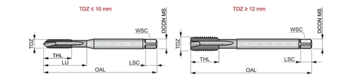 מברז מכונה M5.0X0.80 3FL HSS-E חור עובר ep01m5