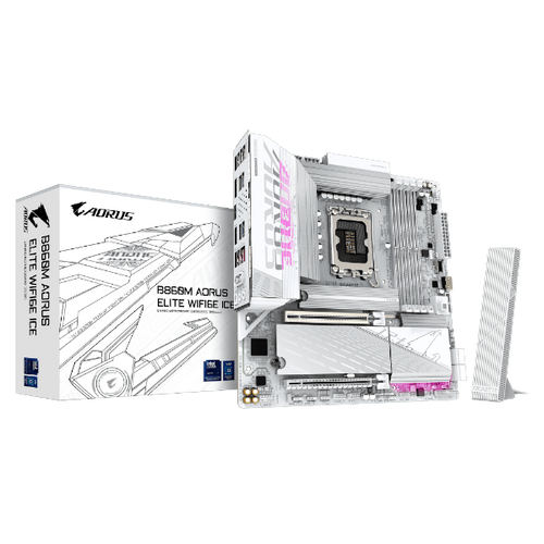 לוח למעבד דור 15 Gigabyte B860M AORUS ELITE WIFI6E ICE ATX 2.5GB
