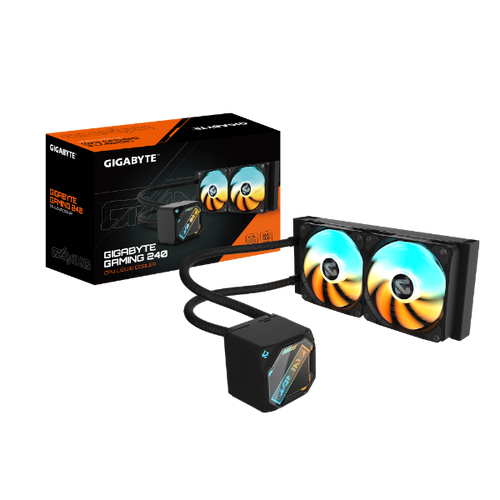 קירור נוזלי כפול Gigabyte Gaming 240 2XARGB 120MM Fan Black