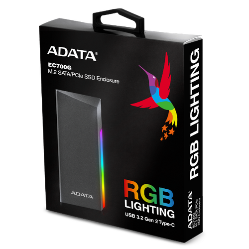 מארז חיצוני לדיסק A-DATA EC700G M.2/NVME USB-C ENCLOSURE RGB