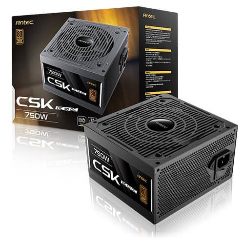 ספק כוח Antec CSK 750DC 750W ATX Non-Modular PSU 80 plus Bronze