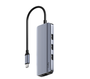 תחנת עגינה 4K-60Hz HDMI 100W PD & CUDY 6-IN-1 USB-C Hub with GbE