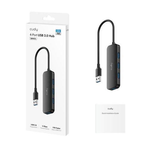 מפצל USB CUDY UH40A USB3.0 4-PORTS HUB