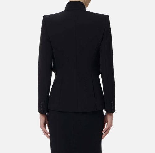 Jacket in lightweight crêpe fabric with satin lapels