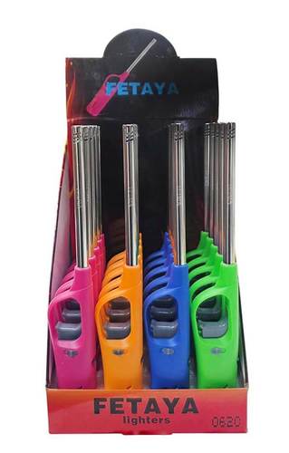 מצית גז ארוכה במבחר צבעים - FETAYA