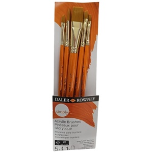סט 5 מכחולים לאקריליק Daler Rowney Simply