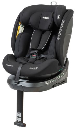 כיסא בטיחות ובוסטר מסתובב I-ELITE 360º PRO מלידה ועד גיל 8 בתקן i-Size עם ריפוד מלאנג' מנדף זיעה - שחור