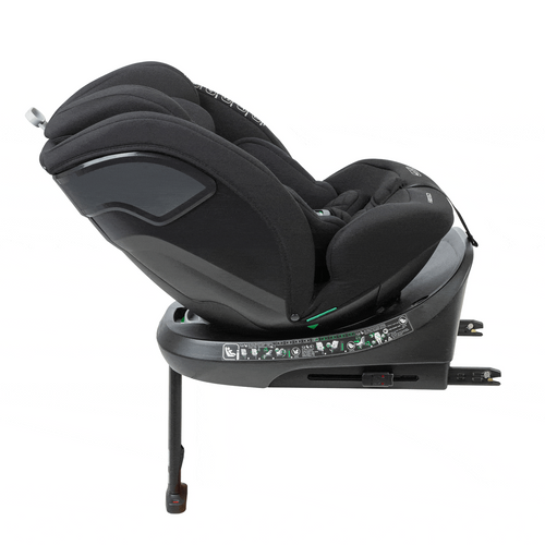כיסא בטיחות ובוסטר מסתובב I-ELITE 360º PRO מלידה ועד גיל 8 בתקן i-Size עם ריפוד מלאנג' מנדף זיעה - שחור