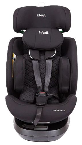 כיסא בטיחות ובוסטר מסתובב I-ELITE 360º PRO מלידה ועד גיל 8 בתקן i-Size עם ריפוד מלאנג' מנדף זיעה - שחור