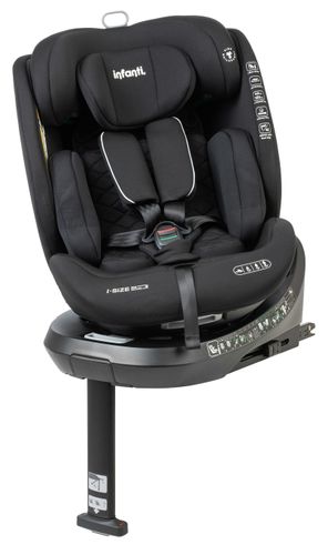 כיסא בטיחות ובוסטר מסתובב I-ELITE 360º PRO מלידה ועד גיל 8 בתקן i-Size עם ריפוד מלאנג' מנדף זיעה - שחור