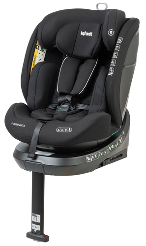כיסא בטיחות ובוסטר מסתובב I-ELITE 360º PRO מלידה ועד גיל 8 בתקן i-Size עם ריפוד מלאנג' מנדף זיעה - שחור