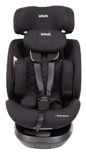 כיסא בטיחות ובוסטר מסתובב I-ELITE 360º PRO מלידה ועד גיל 8 בתקן i-Size עם ריפוד מלאנג' מנדף זיעה - שחור