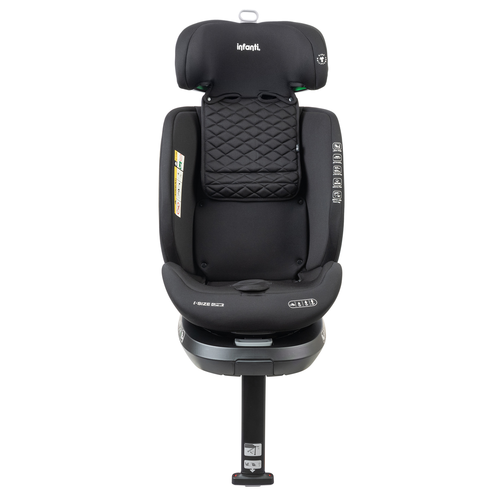 כיסא בטיחות ובוסטר מסתובב I-ELITE 360º PRO מלידה ועד גיל 8 בתקן i-Size עם ריפוד מלאנג' מנדף זיעה - שחור