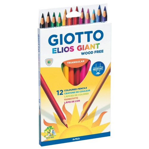 סט 12 עפרונות צבעונים- GIOTTO Elios Giant