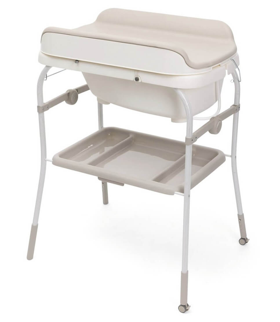 אמבטיה מתקפלת 4 ב -1 עם משטח החתלה סופט באבל – Chicco Soft Bubble צבע שמנת פנינה - Motherpearl