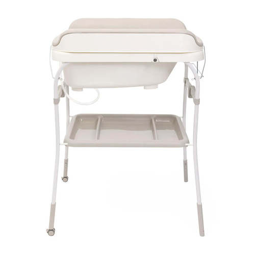 אמבטיה מתקפלת 4 ב -1 עם משטח החתלה סופט באבל – Chicco Soft Bubble צבע שמנת פנינה - Motherpearl