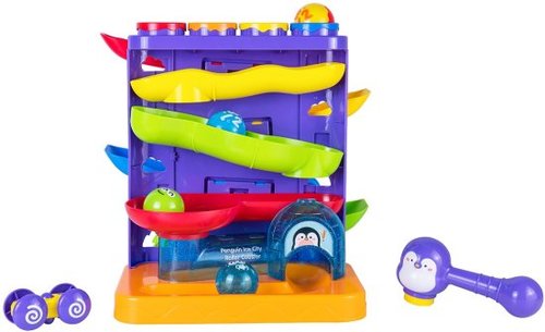 מגלשת כדורים אינטראקטיבית לילדים 3 ב 1 עם פטיש ומכונית