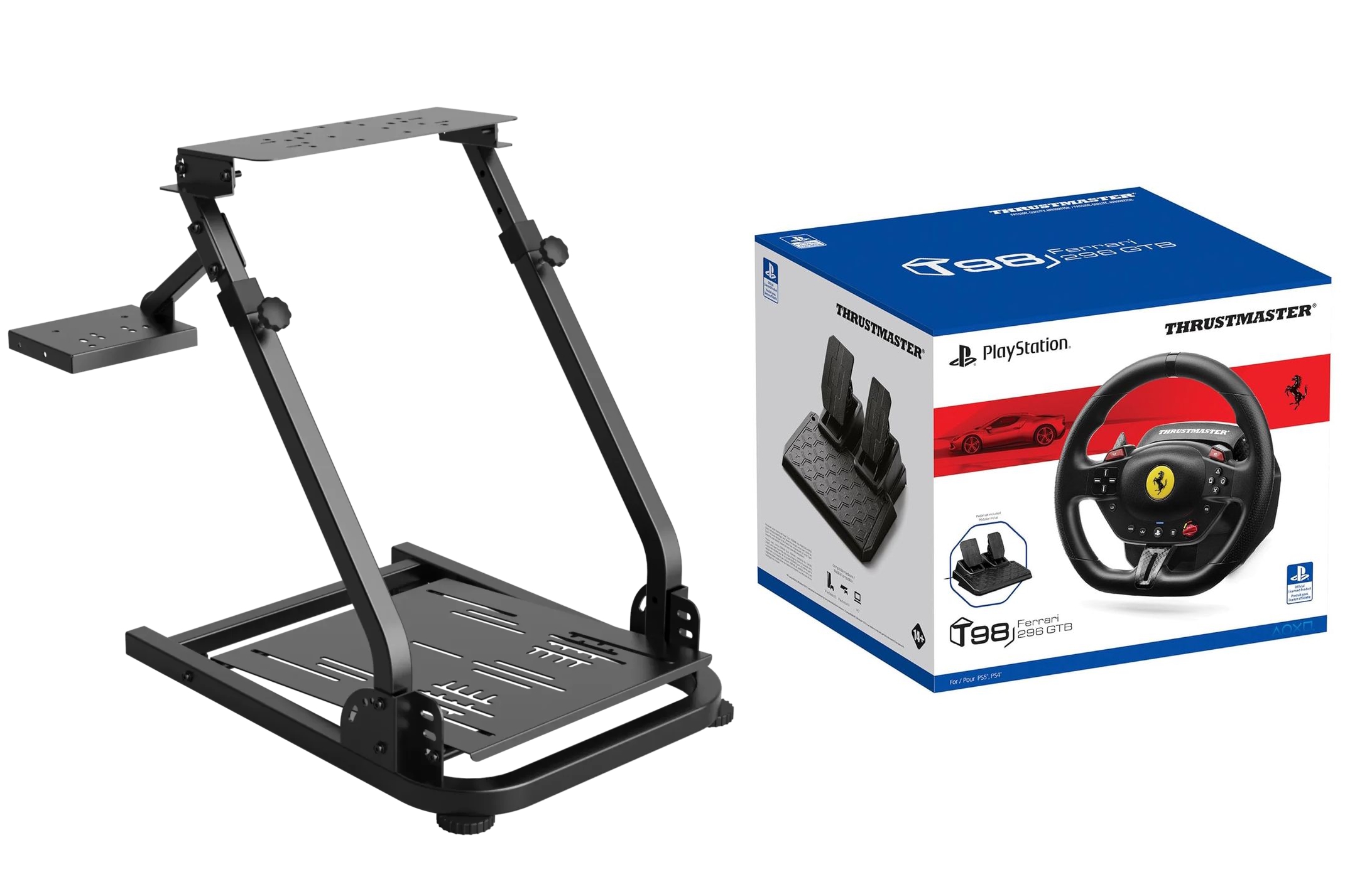 באנדל הגה מרוצים ומעמד מתקפל  Thrustmaster T98 + Racer GT-300 Marvo