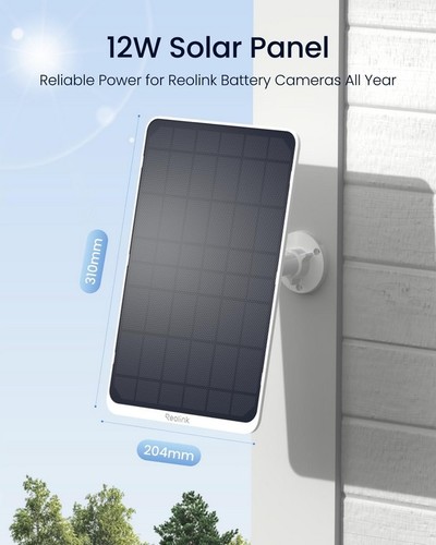 פאנל סולארי 12W עוצמתי למצלמות Reolink עם חיבור USB-C