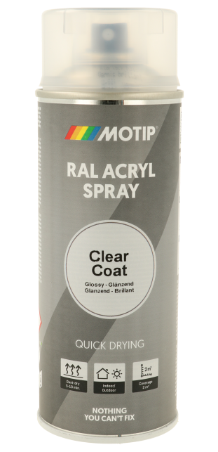 ספריי לק שקוף מקצועי למתכות ועץ 400 מ"ל - MOTIP 7242 Clear Coat