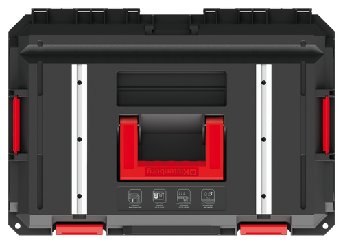 ארגז כלים X BLOCK TECH TOOLBOX 40 דגם KXB604040G מבית KISTENBERG עם 2 מגשים נשלפים, מסילות אלומיניום ופונקציית פלטפורמת עבודה עד 120 ק