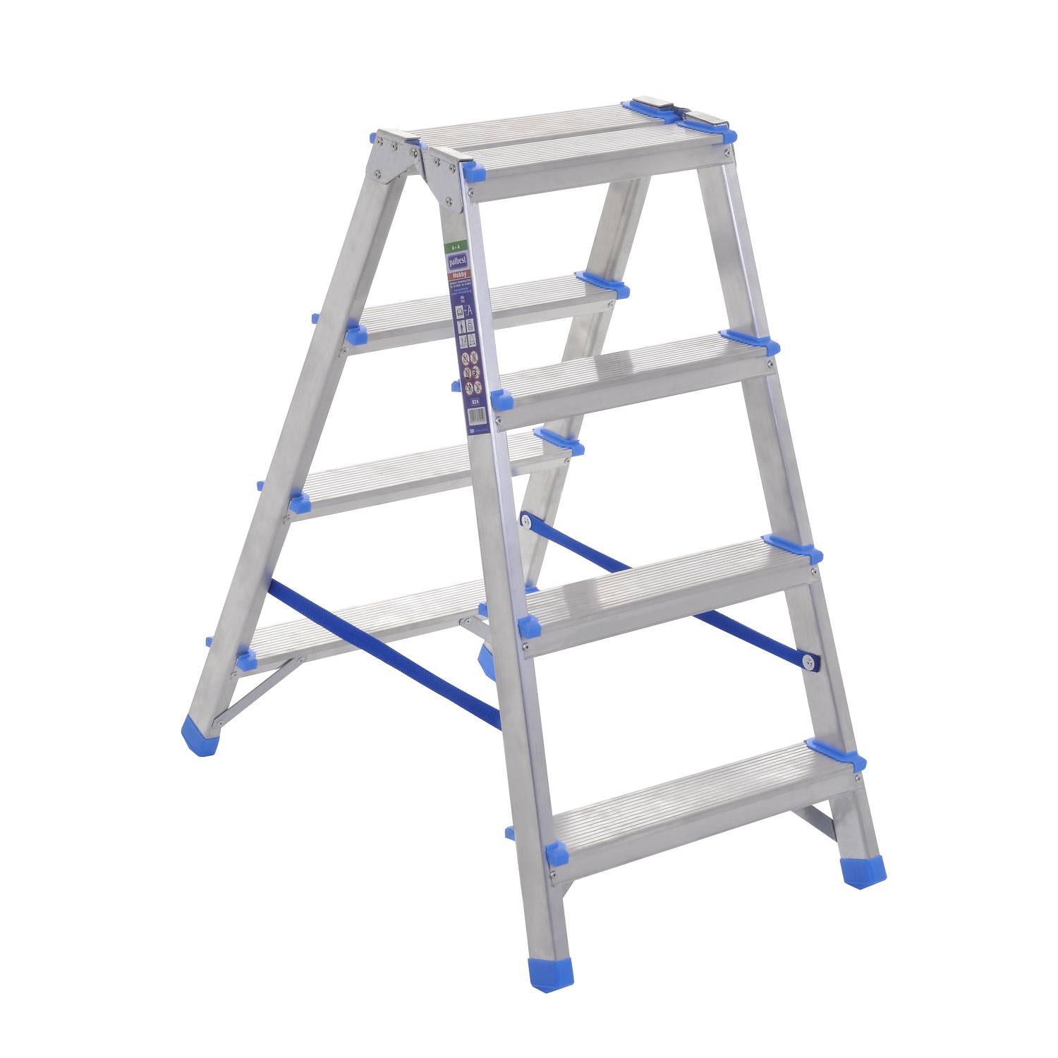 סולם דרגש דו צדדי 5 שלבים אלומיניום - Palbest H825 150 קילוגרם