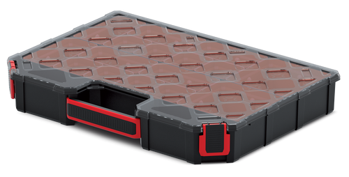 מארז 3 אורגנייזר TAGER CASE 40 KISTENBERG דגם 60411 - אורגנייזרים שקופים עם 12 תאים נפרדים בכל יחידה, ידית ארגונומית ואפשרות ערימה לאחסון כלים וחלקים קטנים