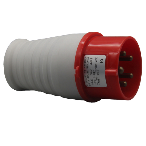 תקע נייד 5X32A אדום מוגן P-025 200-415V IP44
