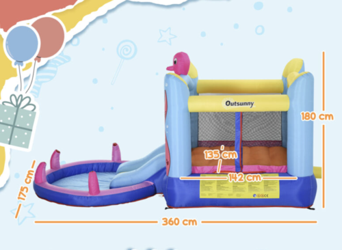 מתנפח מים תמנון עם בריכת כדורים ומגלשה Doctor Dolphin 63104