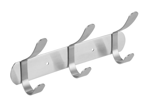 קולב מגבות 3 ווים Set & Stick עגול כרום מוברש