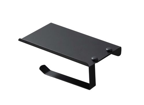 מחזיק נייר טואלט בהדבקה + מדף Set & Stick שחור