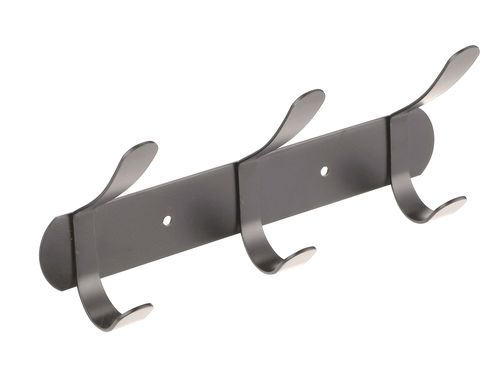קולב מגבות 3 ווים Set & Stick עגול אפור מטאלי