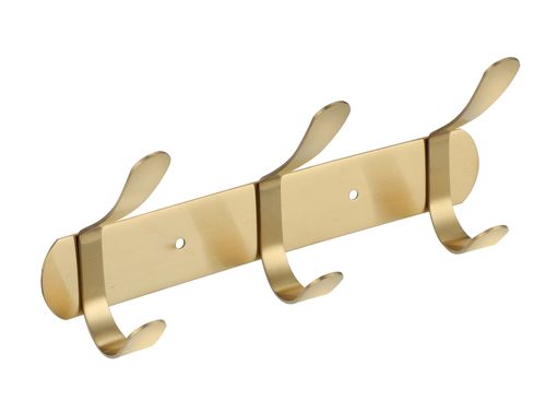 קולב מגבות 3 ווים Set & Stick עגול זהב מוברש