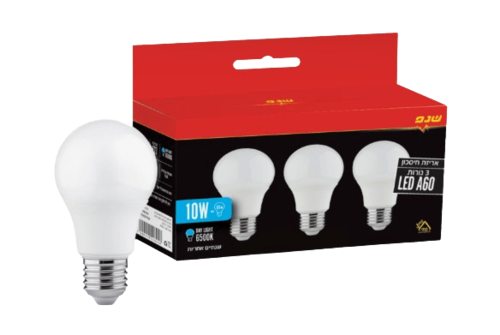 מארז שלישיית נורות לד 10W E27 | גוון אור לבחירה