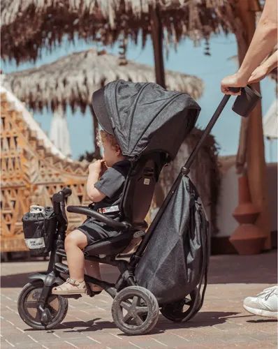 תלת אופן מתקפל 6 ב-1 דגם נובה Minene X Qplay NOVA 2024 - אפור צ'רקול מיננה