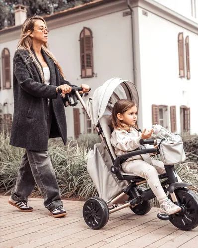 תלת אופן מתקפל 7 ב-1 בעל משענת מתכווננת MINENE X QPLAY-צבע ורוד מיננה