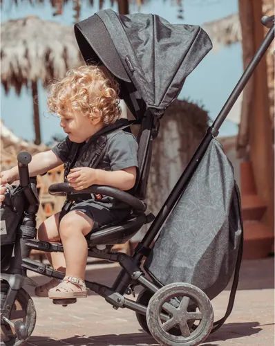תלת אופן מתקפל 6 ב-1 דגם נובה Minene X Qplay NOVA 2024 - אפור צ'רקול מיננה
