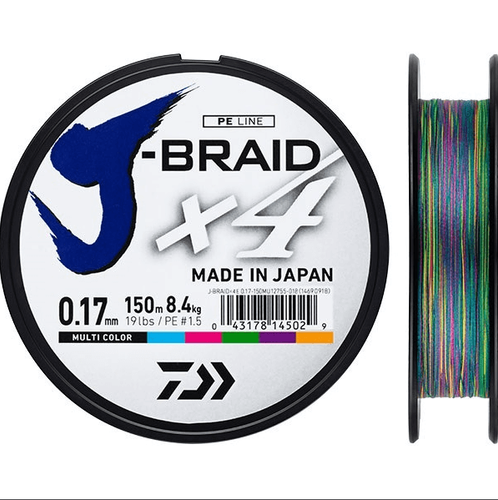  חוט בד צבעוני Daiwa J-Briad X4 300m 0.10MM PE-0.6 Multi Colour