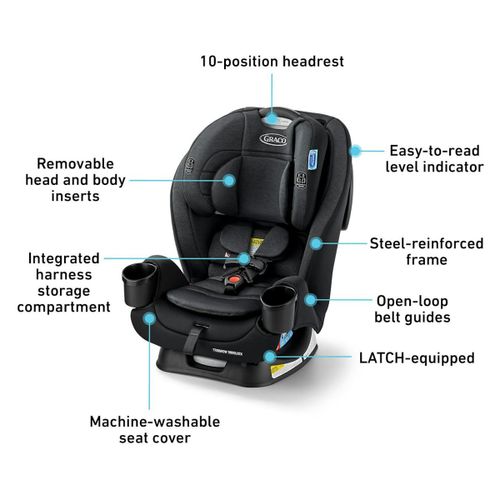כיסא בטיחות משולב בוסטר 3 ב 1 TrioGrow עם מנגנון התקנה Snuglock - צבע צבע WARREN גרקו