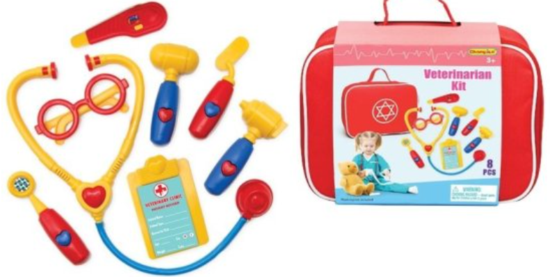 ערכת וטרינר לילדים 8 חלקים עם תיק נשיאה