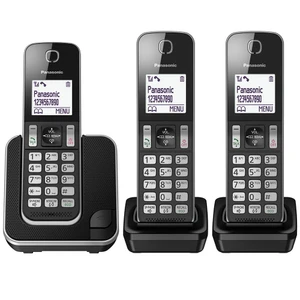 טלפון אלחוטי+2 שלוחות Panasonic KX-TGD313 שחור
